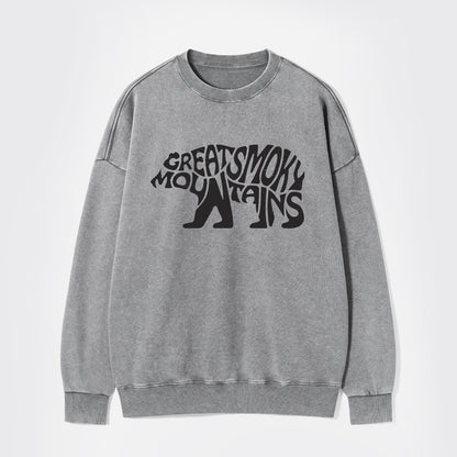 Great Smoky Mountains In A Bear Washed Sweatshirts