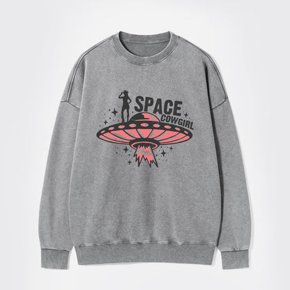 The cowgirl Is Here To Pick You Up Washed Sweatshirts