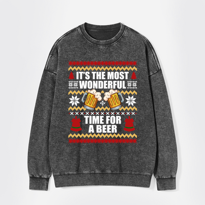 It's The Most Wonderful Time For A Beer Washed Sweatshirts