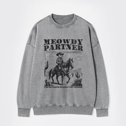 The Ultimate Cowboy Cat Legend Washed Sweatshirts