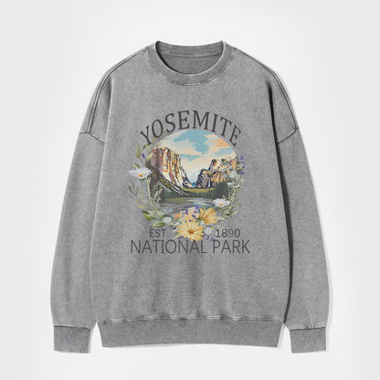 Cute Floral National Park Washed Sweatshirts