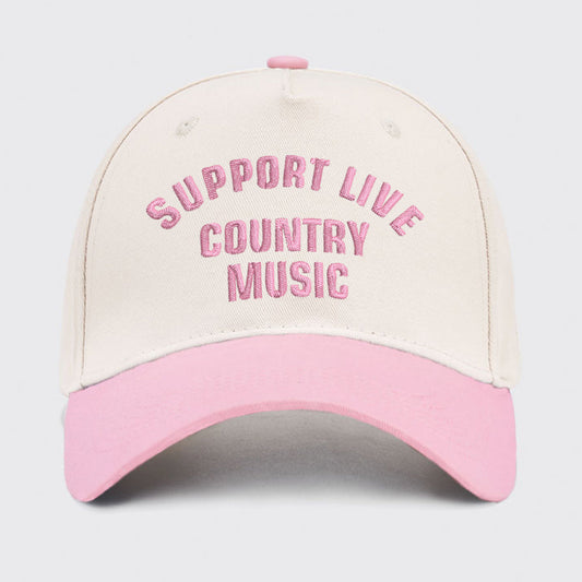Support Live Country Music Embroidered Baseball Cap