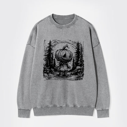 Horror Pumpkin Halloween Washed Sweatshirts