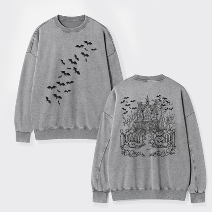 Haunted House,Welcome To Your Presence Washed Sweatshirts
