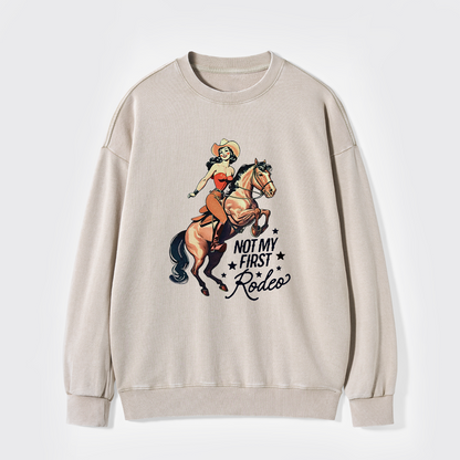 Retro Rodeo Cowgirl Washed Sweatshirts