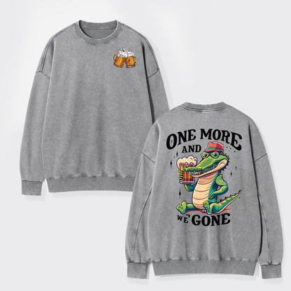 A Crocodile Drinking Beer Washed Sweatshirts