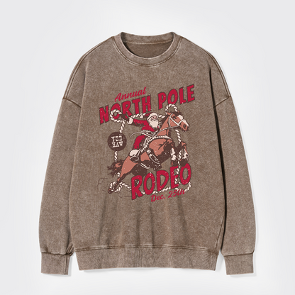 North Pole Rodeo Crewneck Washed Sweatshirts
