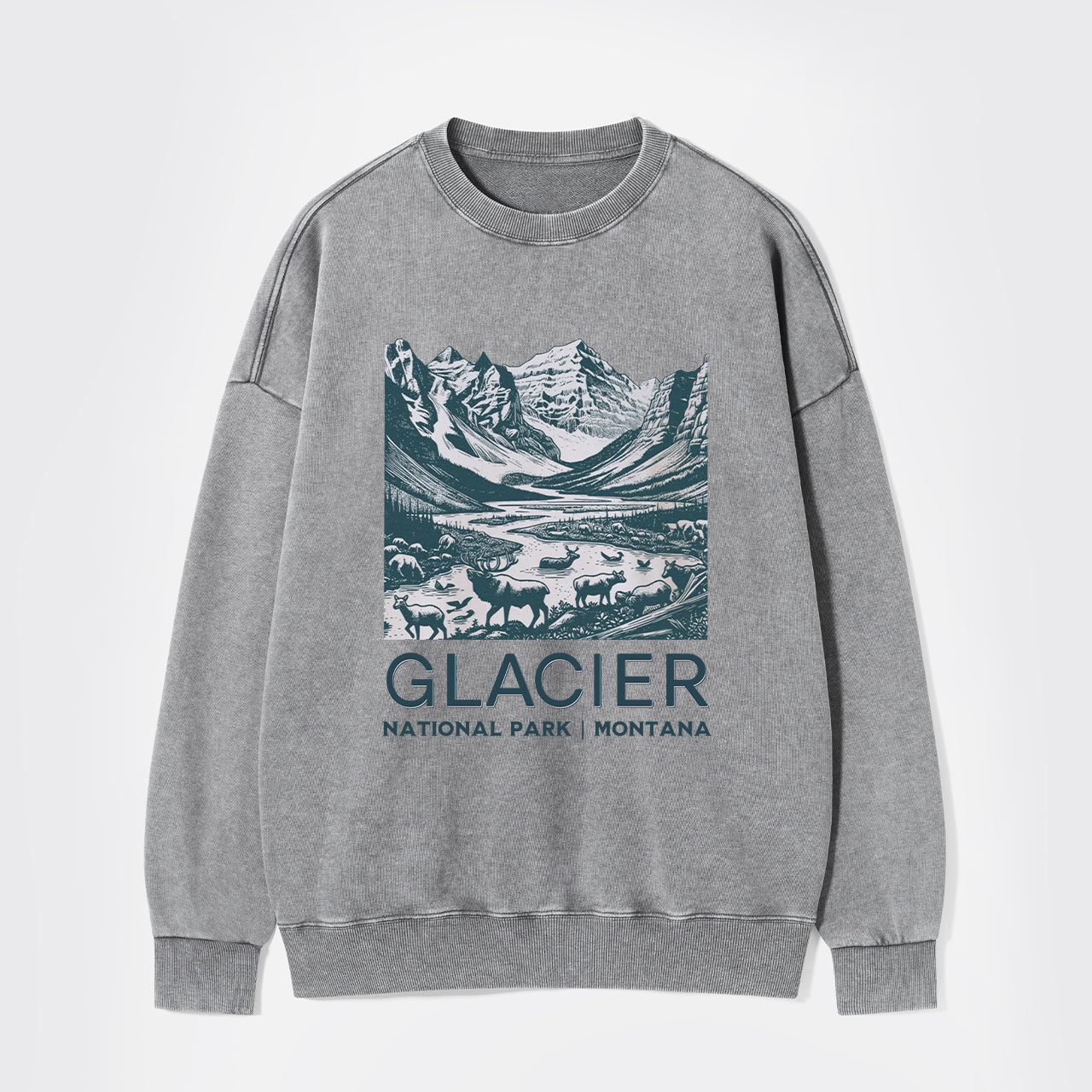 Glacier National Park Washed Sweatshirts