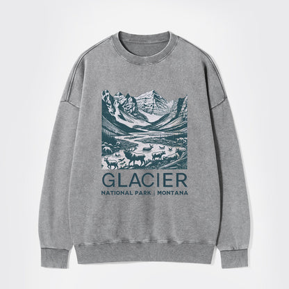 Glacier National Park Washed Sweatshirts