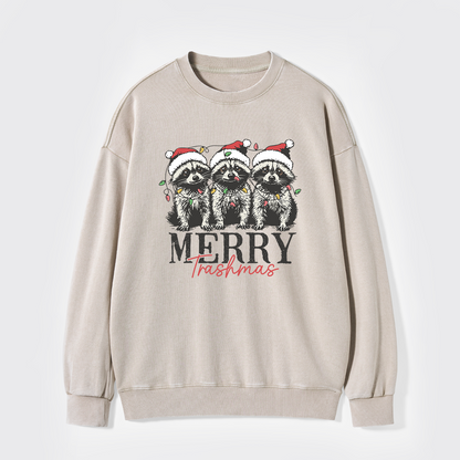 Merry Trashmas Washed Sweatshirts