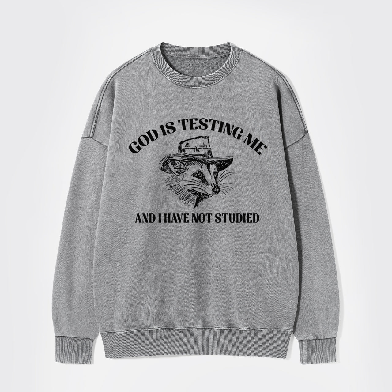 God Is Testing Me Funny Washed Sweatshirts