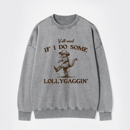 Sneaky Cowboy Cat Washed Sweatshirts