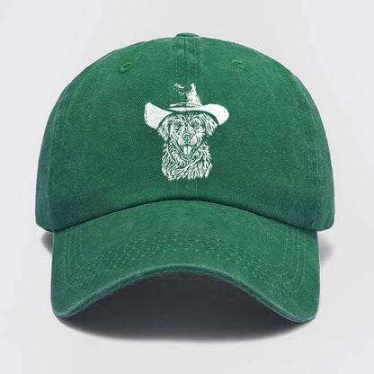 Cowboy Dog Washed Baseball Cap