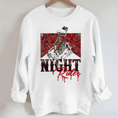 Halloween Cowboy Night Rider Crewneck Sweatshirt
