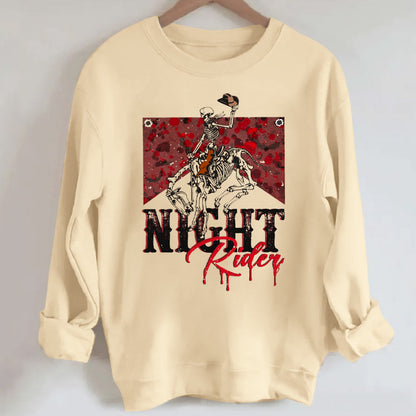 Halloween Cowboy Night Rider Crewneck Sweatshirt