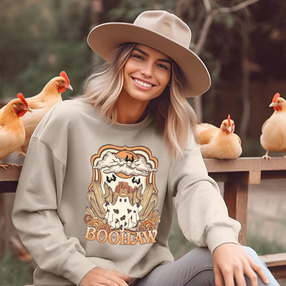 Halloween BooHaw Spooky Season Cowboy Sweatshirt