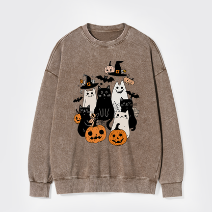 Halloween Cute Ghost Boo Washed Sweatshirts
