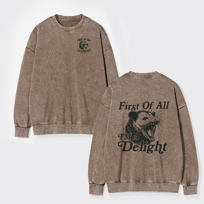 I'm A Delight Washed Sweatshirts