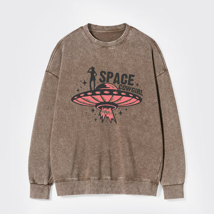 The cowgirl Is Here To Pick You Up Washed Sweatshirts