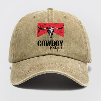 Vintage Western Cowboy Killer Washed Baseball Cap