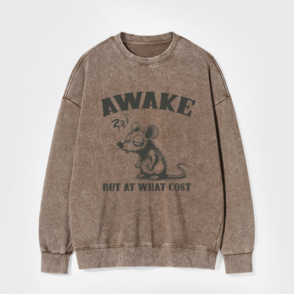 Awake But At What Cost Washed Sweatshirts