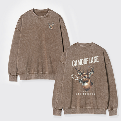 Camouflage Deer Hunting Washed Sweatshirts