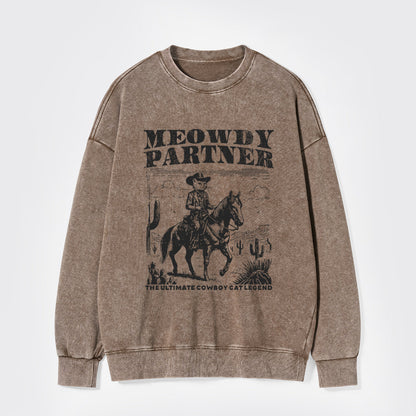 The Ultimate Cowboy Cat Legend Washed Sweatshirts