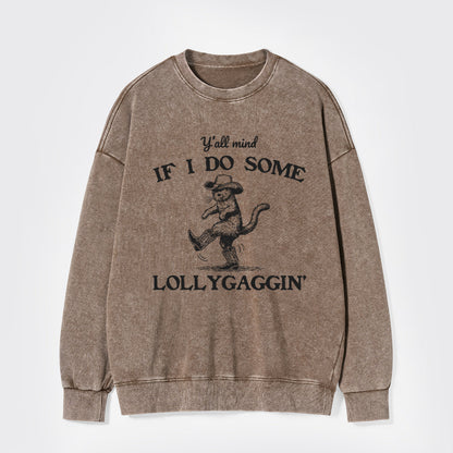 Sneaky Cowboy Cat Washed Sweatshirts
