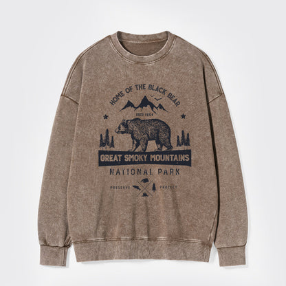 Great Smoky Mountains Home Of The Black Bear Washed Sweatshirts