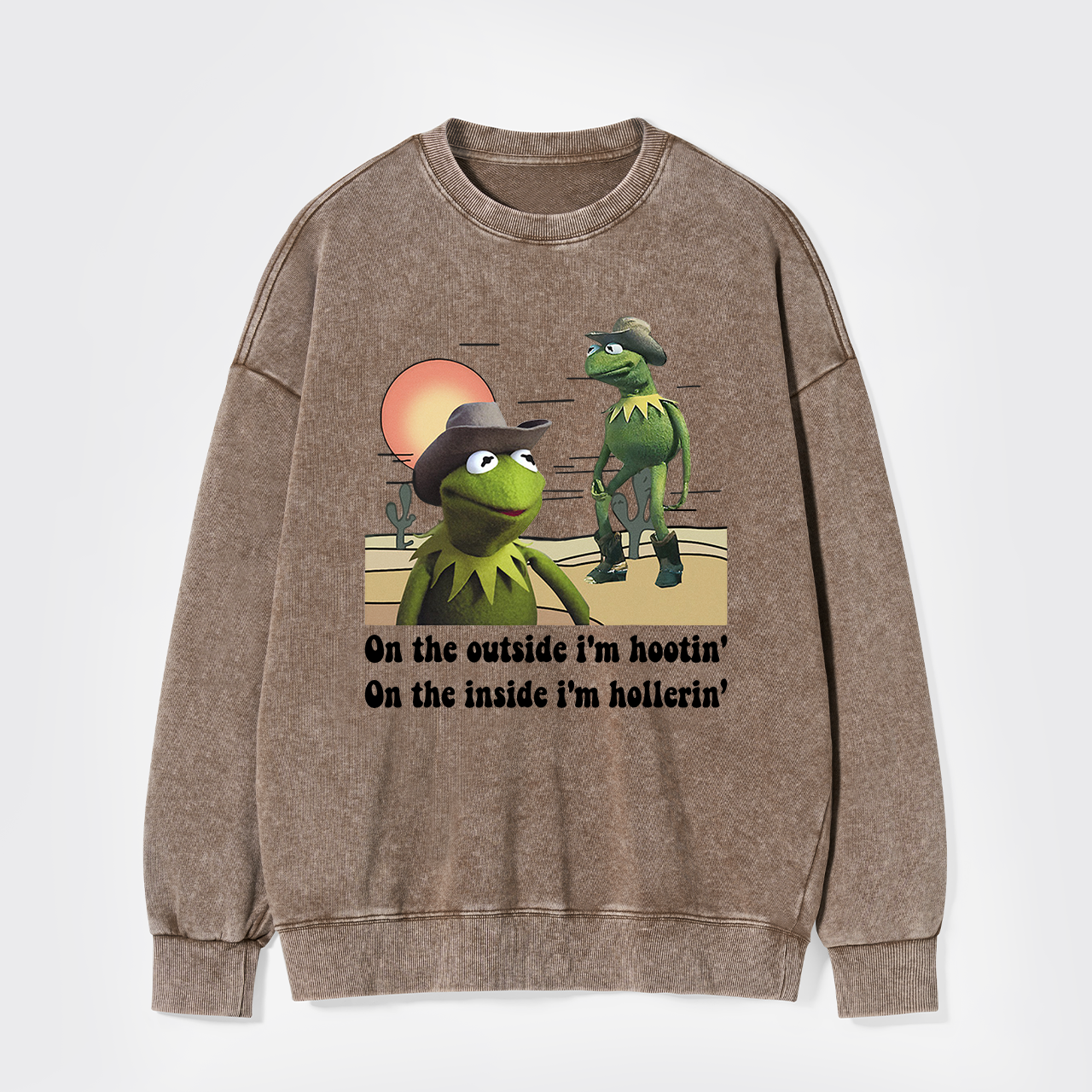 On The Outside I'm Hootin' On The Inside I'm Hollerin' Washed Sweatshirts