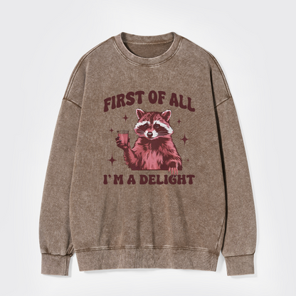 First Of All,I'm A Delight Washed Sweatshirts