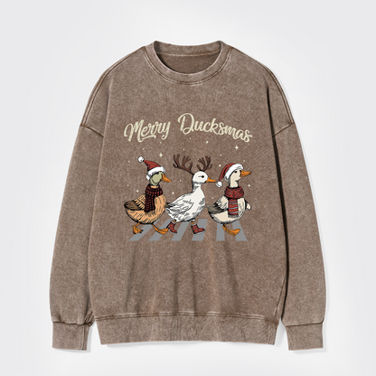 Merry Ducksmas Washed Sweatshirts