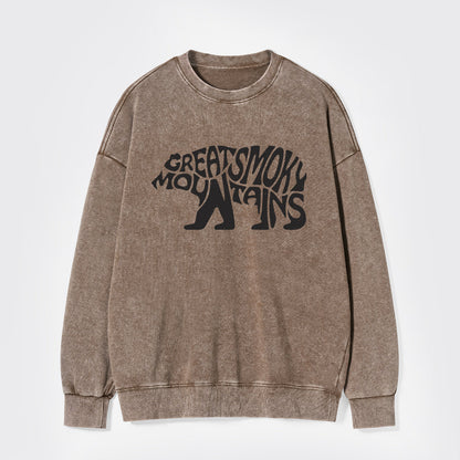 Great Smoky Mountains In A Bear Washed Sweatshirts
