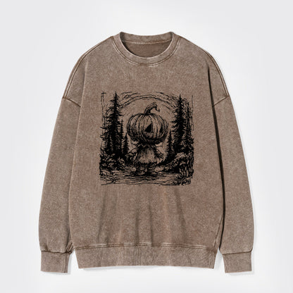 Horror Pumpkin Halloween Washed Sweatshirts