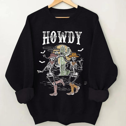 Howdy Halloween Midwest Desert Skeleton Sweatshirt