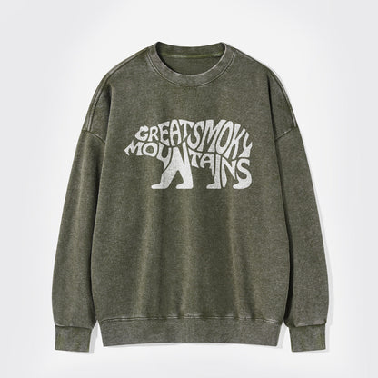 Great Smoky Mountains In A Bear Washed Sweatshirts