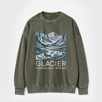 Glacier National Park Washed Sweatshirts