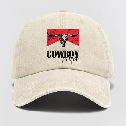 Vintage Western Cowboy Killer Washed Baseball Cap