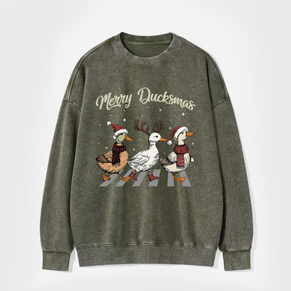 Merry Ducksmas Washed Sweatshirts