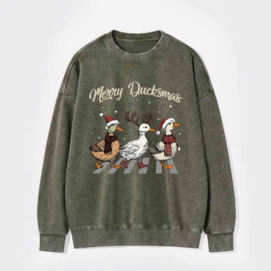 Merry Ducksmas Washed Sweatshirts