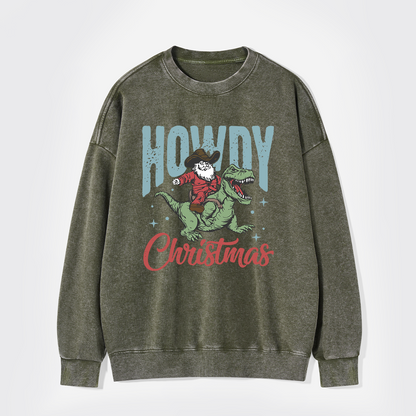 Retro Santa Claus Washed Sweatshirts