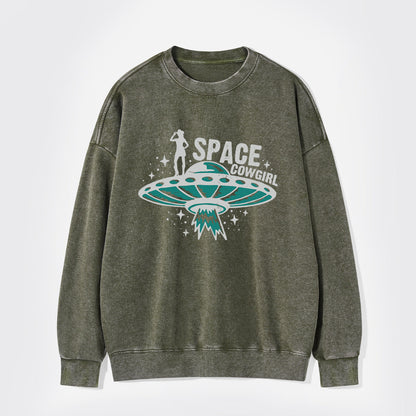 The cowgirl Is Here To Pick You Up Washed Sweatshirts