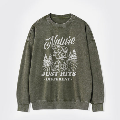 Nature Just Hits Different Washed Sweatshirts