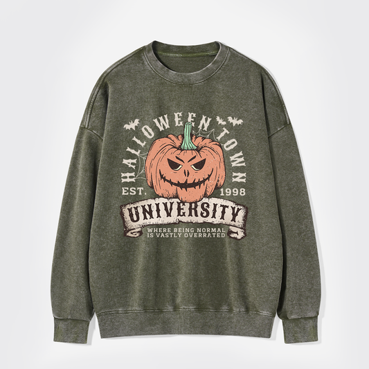 Halloween Town Fall Pumpkin Washed Sweatshirts