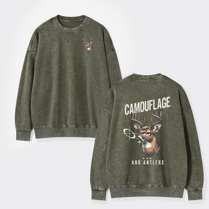 Camouflage Deer Hunting Washed Sweatshirts