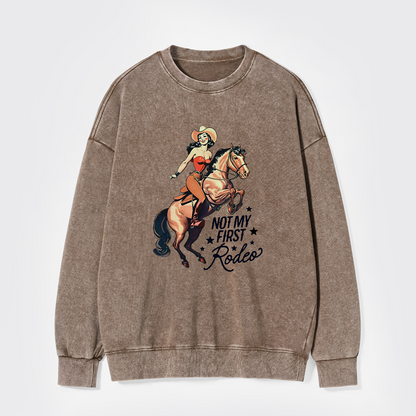 Retro Rodeo Cowgirl Washed Sweatshirts
