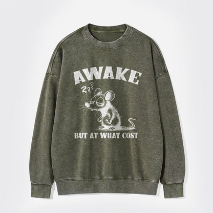 Awake But At What Cost Washed Sweatshirts