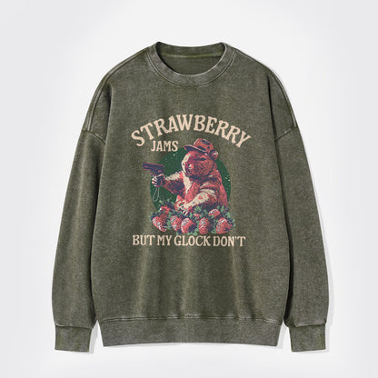 Strawberry Jams But My Glock Don't Washed Sweatshirts