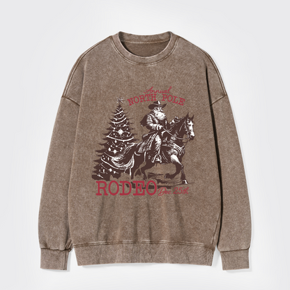 Cowboy Santa Western Christmas Washed Sweatshirts