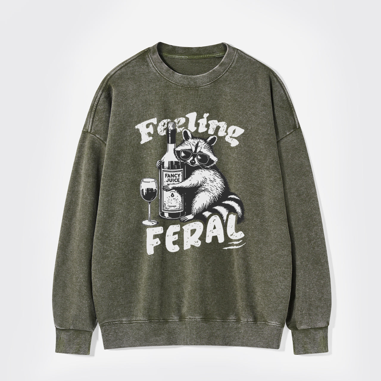Feeling Feral Of Raccoon Washed Sweatshirts